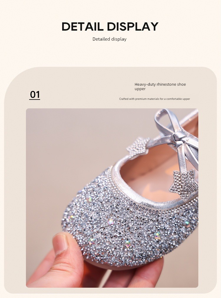 British Nu High-End Little Girl Princess Shoes, Girls' Dress Shoes, Beautiful Crystal Shoes, 2026 New Spring and Summer Single Shoes — 9