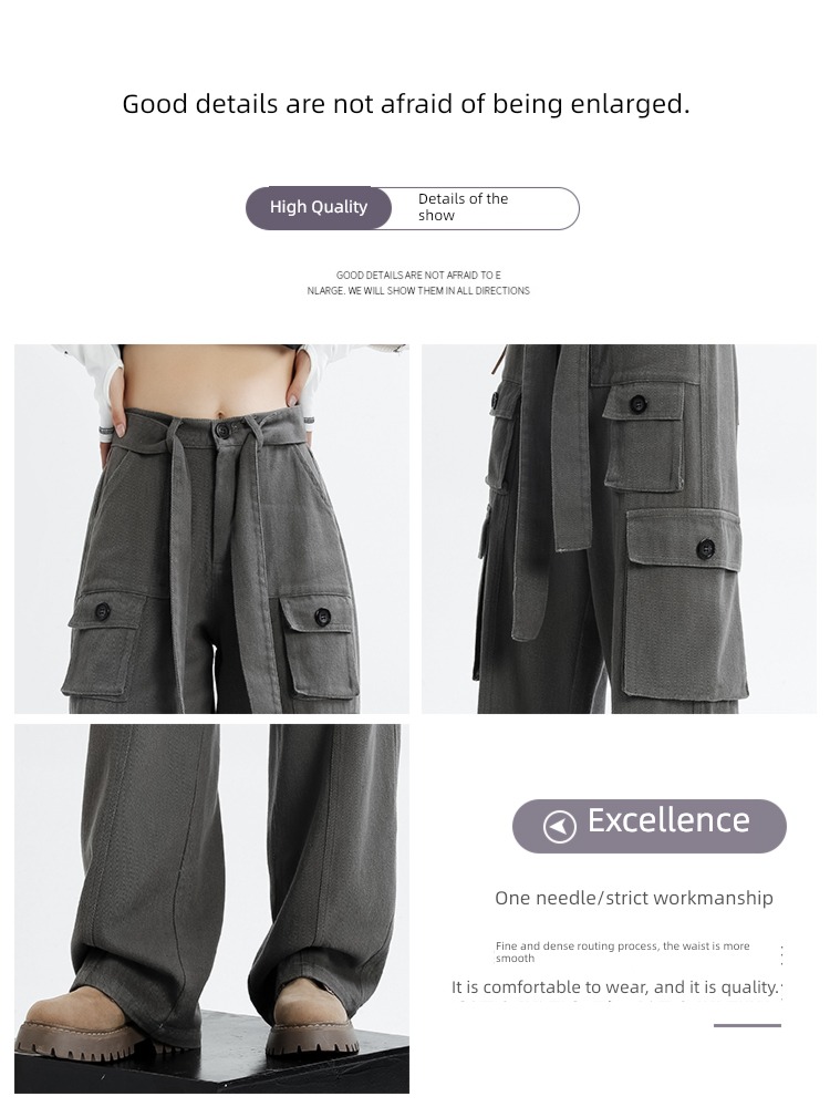 Retro spring and autumn winter High waist motion ins Overalls