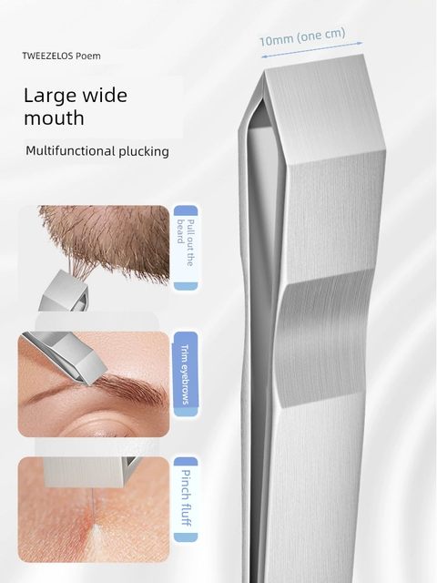 1 cm hair pulling tweezers wide mouth beard pulling clip precision eyebrow repair white hands and hair manual beard eyebrow clip artifact