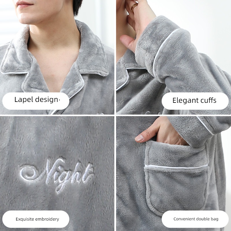 NGGGN male thickening Coral velvet Winter money suit pajamas
