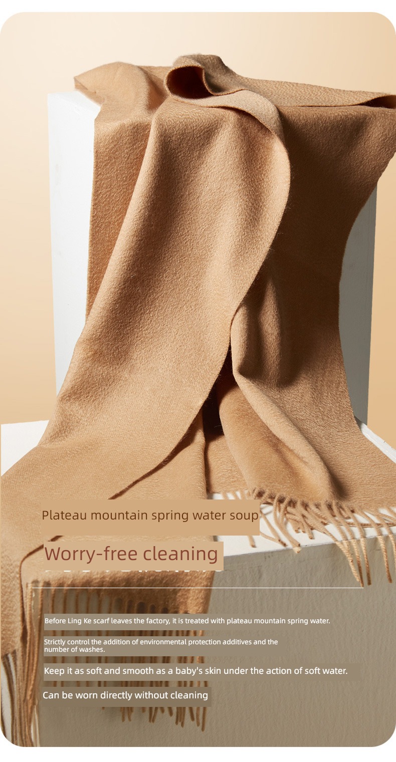 Link 100% Pure wool scarf female winter keep warm Versatile white Neckline Shawl schoolboy mom a birthday present