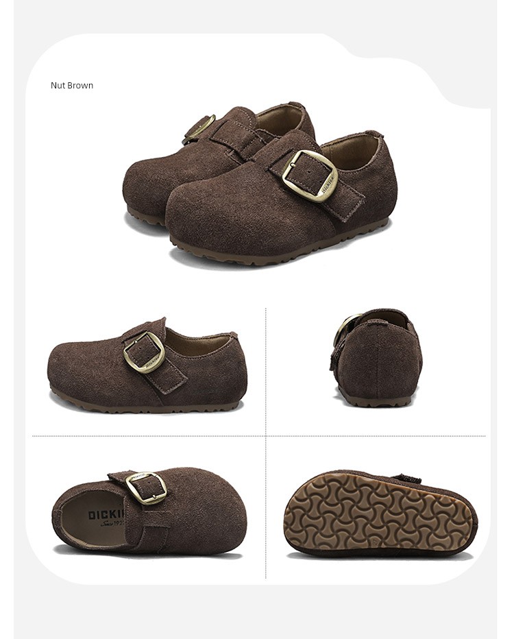 Dickies Parent-Child Birkenstock Shoes, New Autumn Suede Slip-On Soft-Soled Casual Shoes for Children and Older Kids — 25