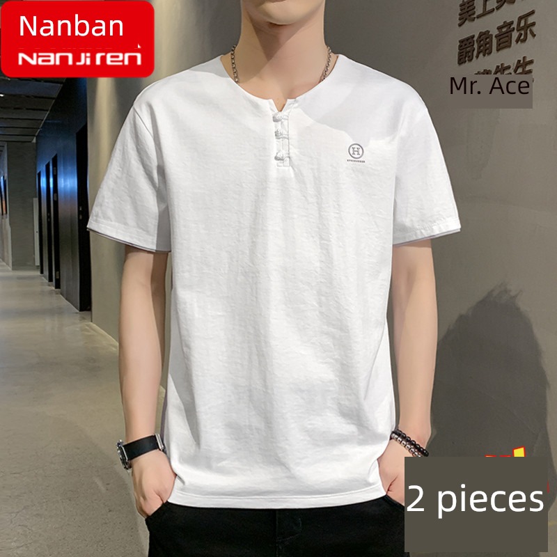 NGGGN man Thin money Ice silk flax Short sleeve T-shirt