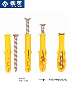 Small Yellow Fish Plastic Expansion Tube Expansion Screw Rubber Plug Bolt Wall Plug Expansion Plug Anchor Bolt 6/8/10mm