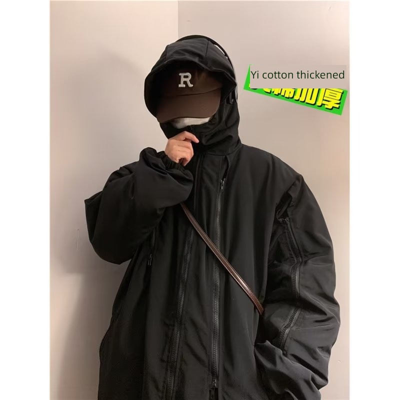 Black Warrior pizex loose coat Men's style winter thickening American style Functional wind outdoors Mountaineering clothes work clothes Jacket Cotton
