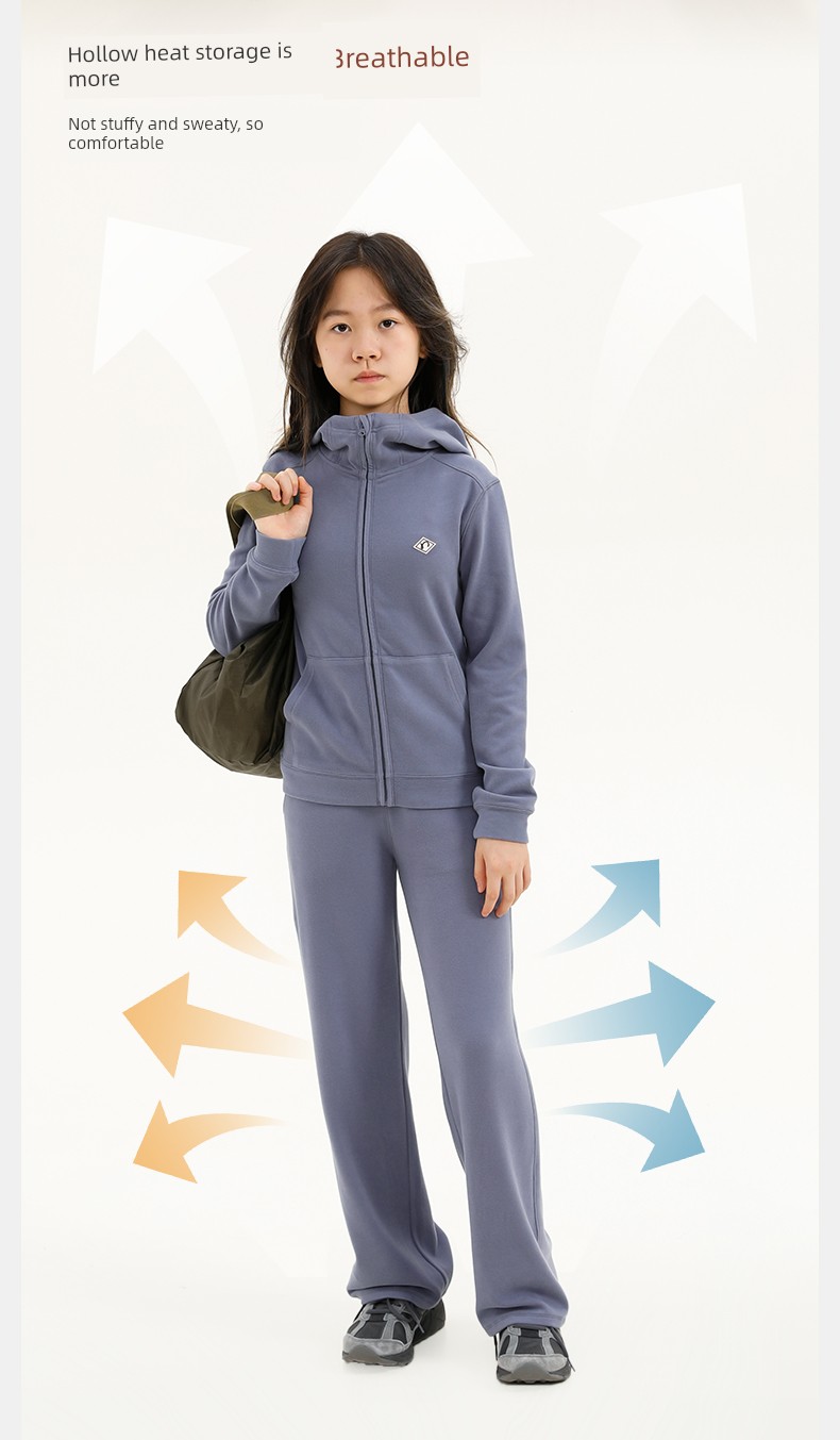 Capsule Naju Children's Clothing [Light Warm Fleece] Children's Pants Antibacterial Static-Free Boys and Girls Drawstring Straight-Leg Sports Pants — 13