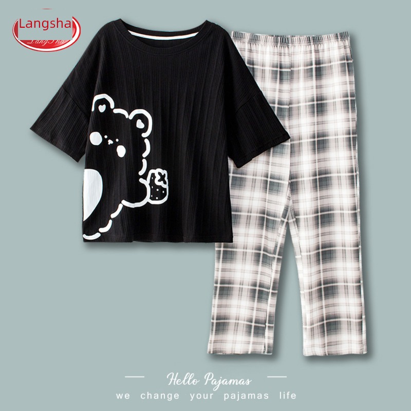 Ronsa pure cotton ma'am Short sleeve trousers Spring and autumn days pajamas