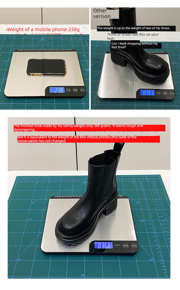 Chelsea Autumn and winter Thick bottom Middle cylinder Smoke pipe high-heeled Short boots