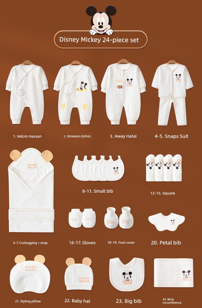 Disney Baby Clothes Gift Box, Newborn Baby Gift, High-End Practical Gift Set for Meeting the Baby — 18