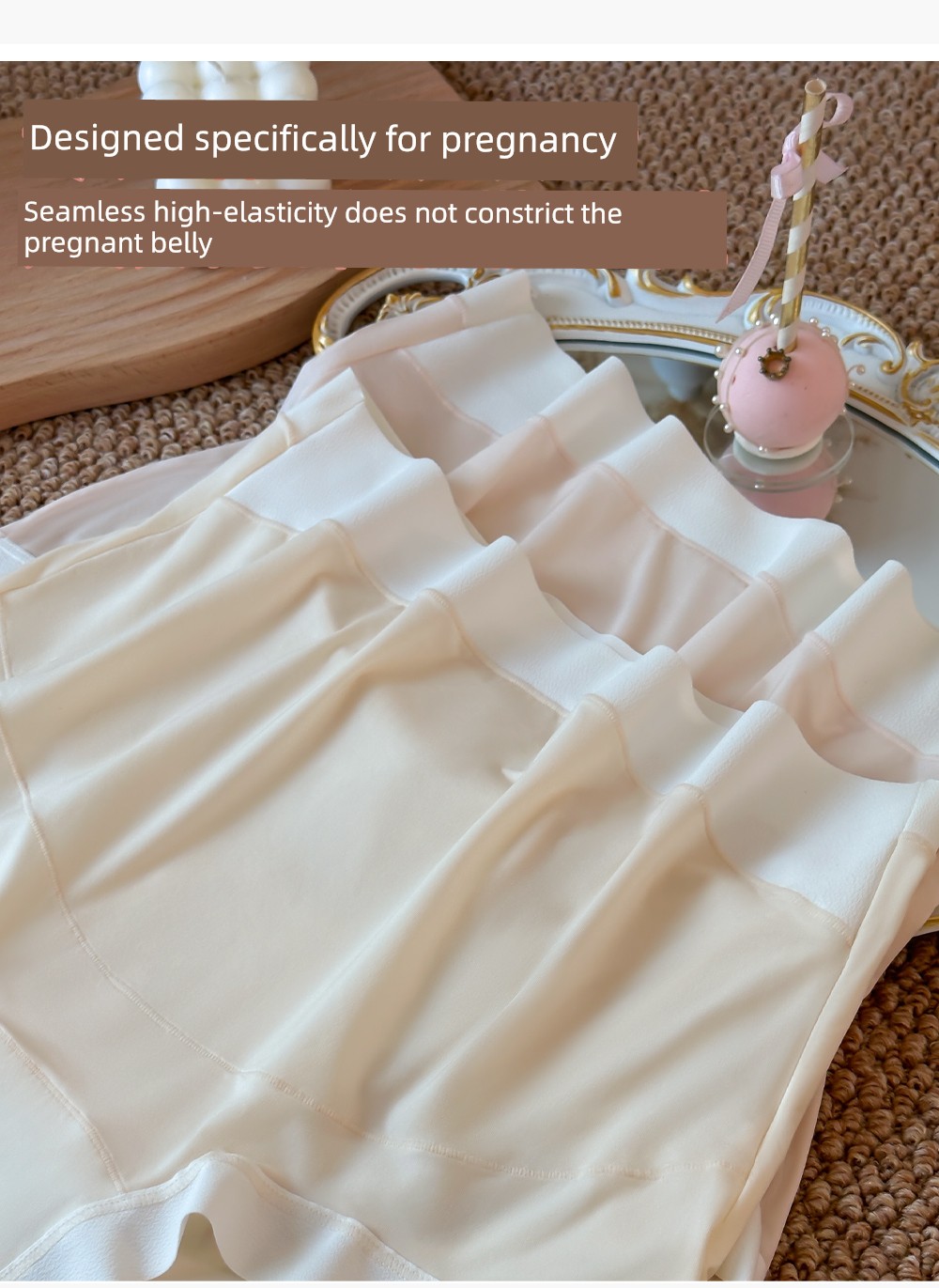 Seamless Maternity Underwear, High-Waisted, Belly-Supporting, Extra Large Size, 125kg Pairs, Specially Designed for Mid and Late Pregnancy — 6