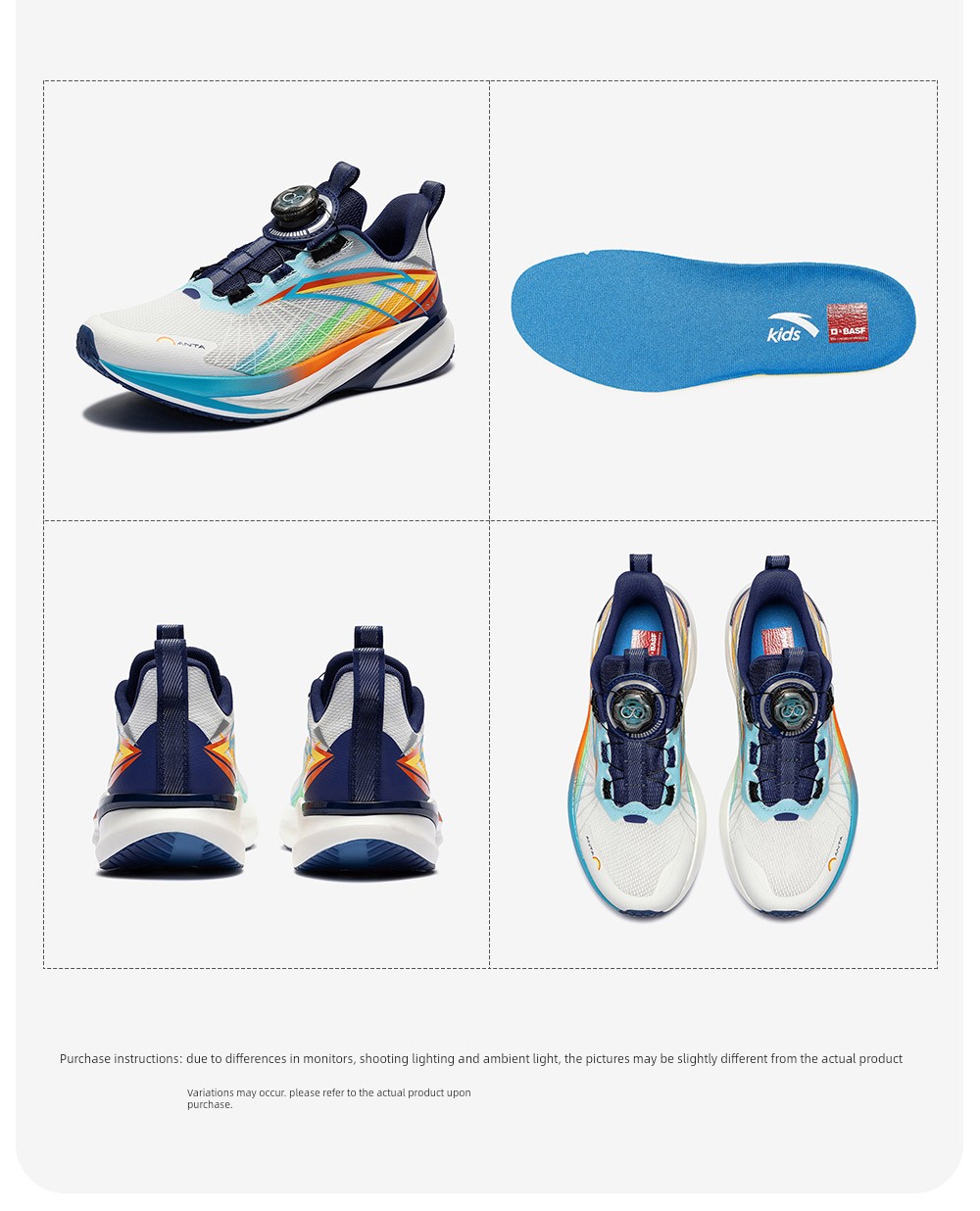 Anta Children's Wave 4 Running Shoes 2026 Summer New Breathable Professional Physical Test Running Shoes for Boys and Girls Youth Shoes — 17