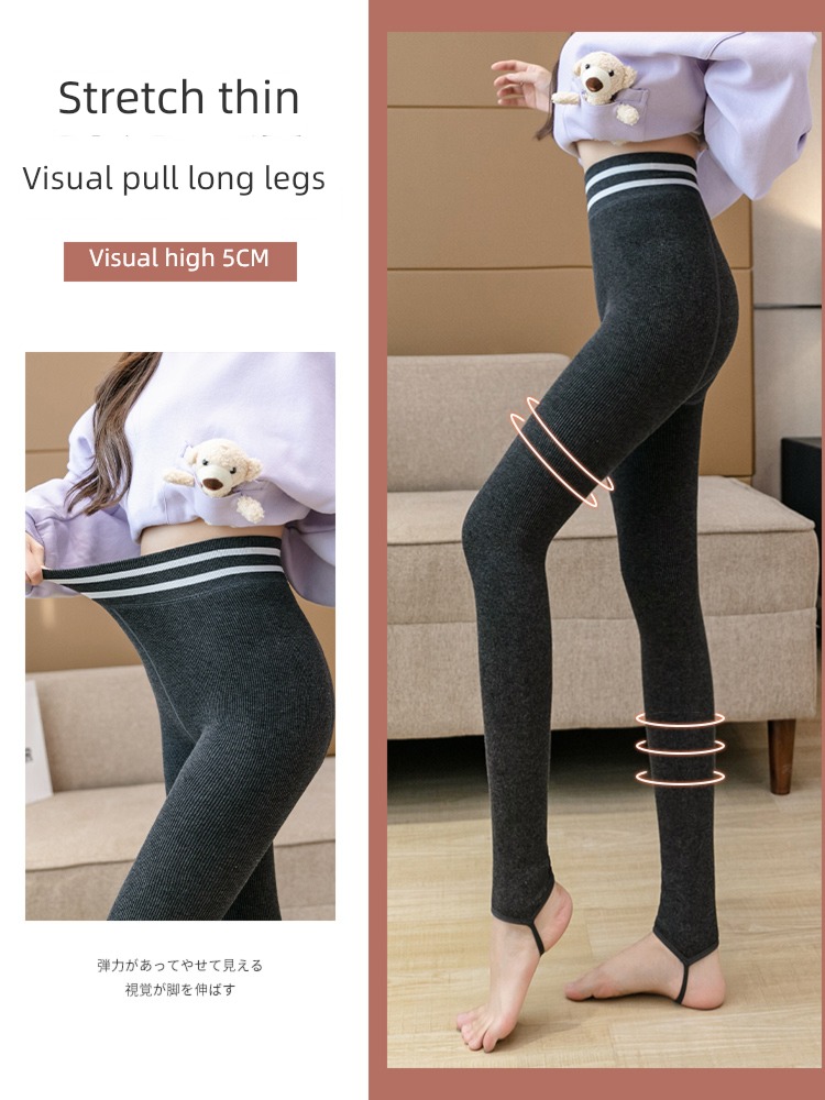 thickening elastic force Self-cultivation Show thin High waist Step on one's feet Leggings