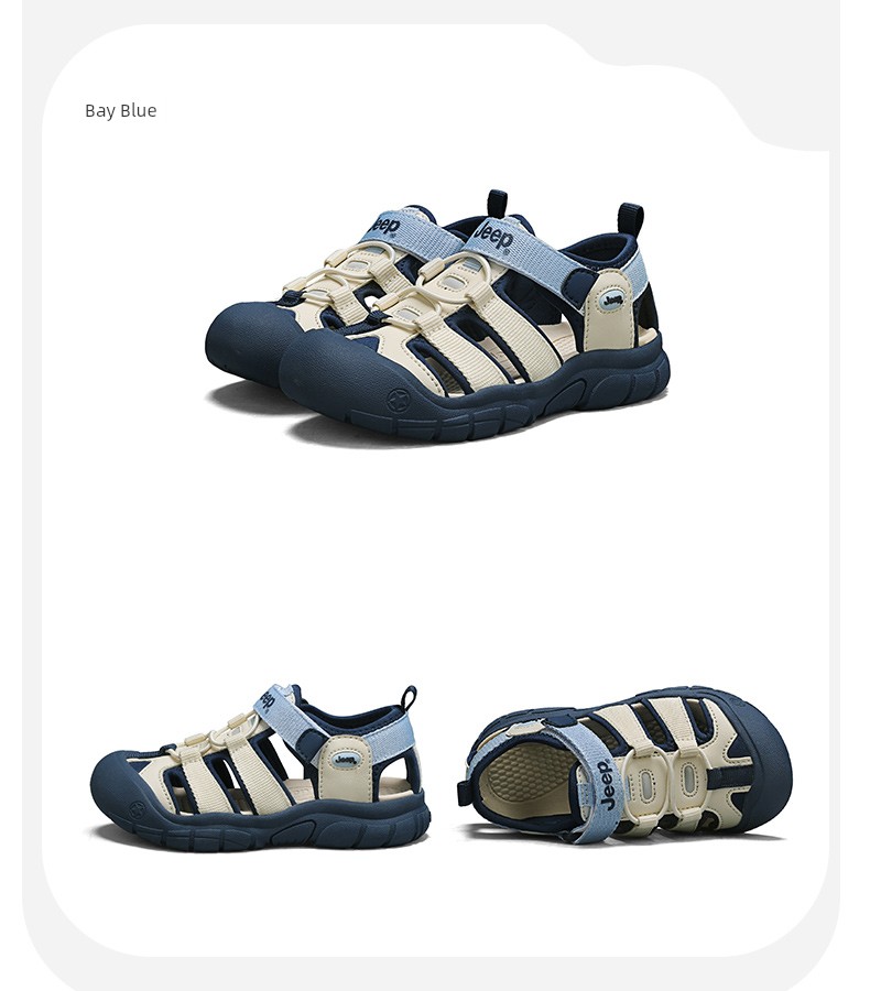 Jeep Boys' Sandals Closed-Toe Water Shoes Summer 2026 New Non-Slip Outdoor Beach Shoes Water-Resistant Children's Shoes — 29