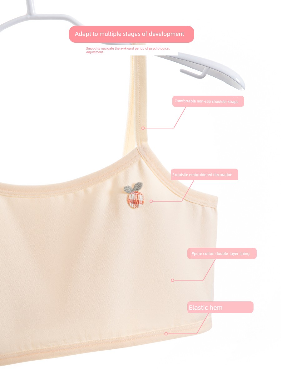 Girls' Underwear for 12-Year-Old Children in the Developmental Stage, Thin Cotton Bra for Young Girls, Elementary School Students' First Stage Children's — 2