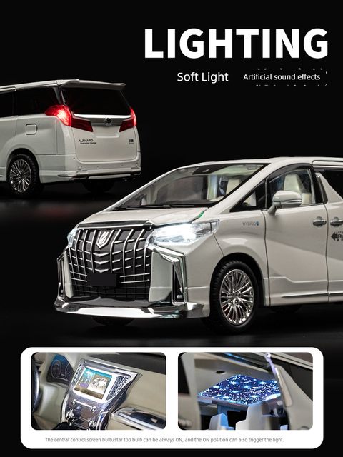 Toyota Alpha 1 18 alloy car simulation car model children's van high-end toy boy gift