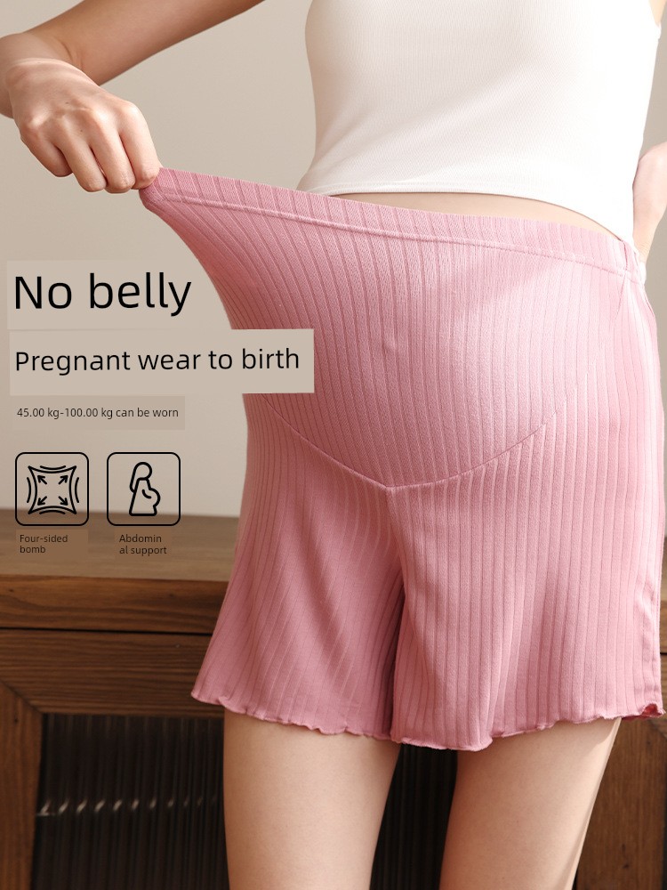 Summer Maternity Pajamas Belly-Tight Safety Pants Shorts Thin Home Summer Modal Adjustable — 4
