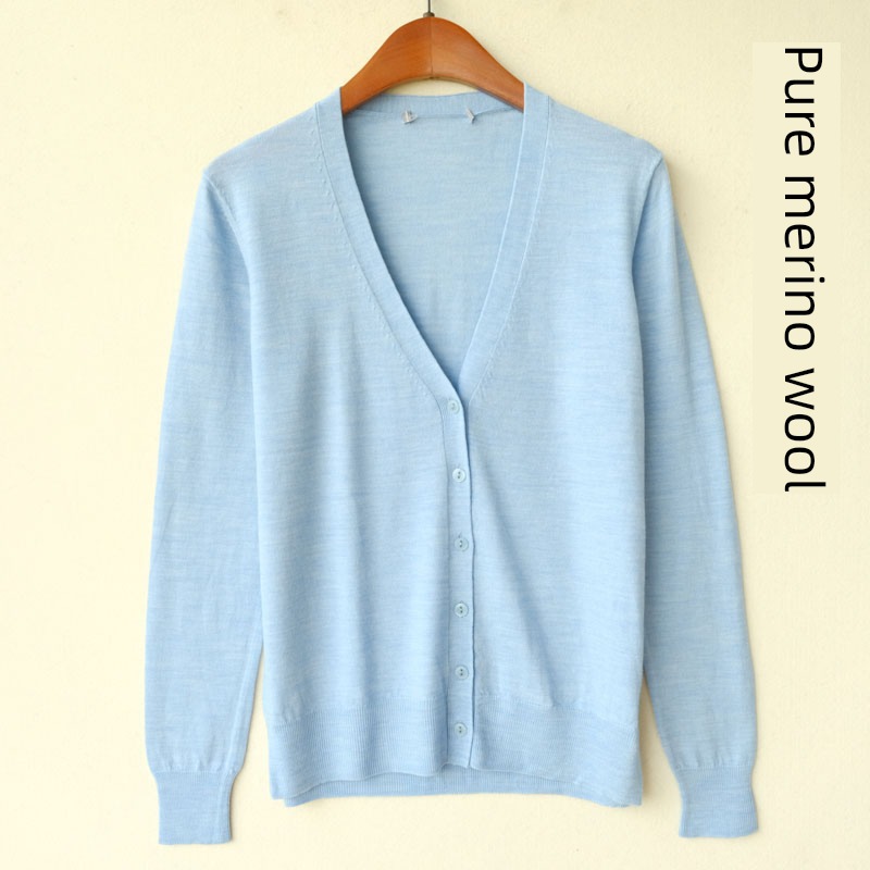 External order Tail goods Women V-neck wool Cardigan Spring