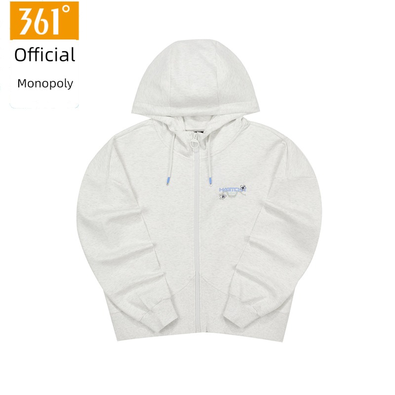 Hooded Splicing female sex motion loose coat Cardigan Sweater