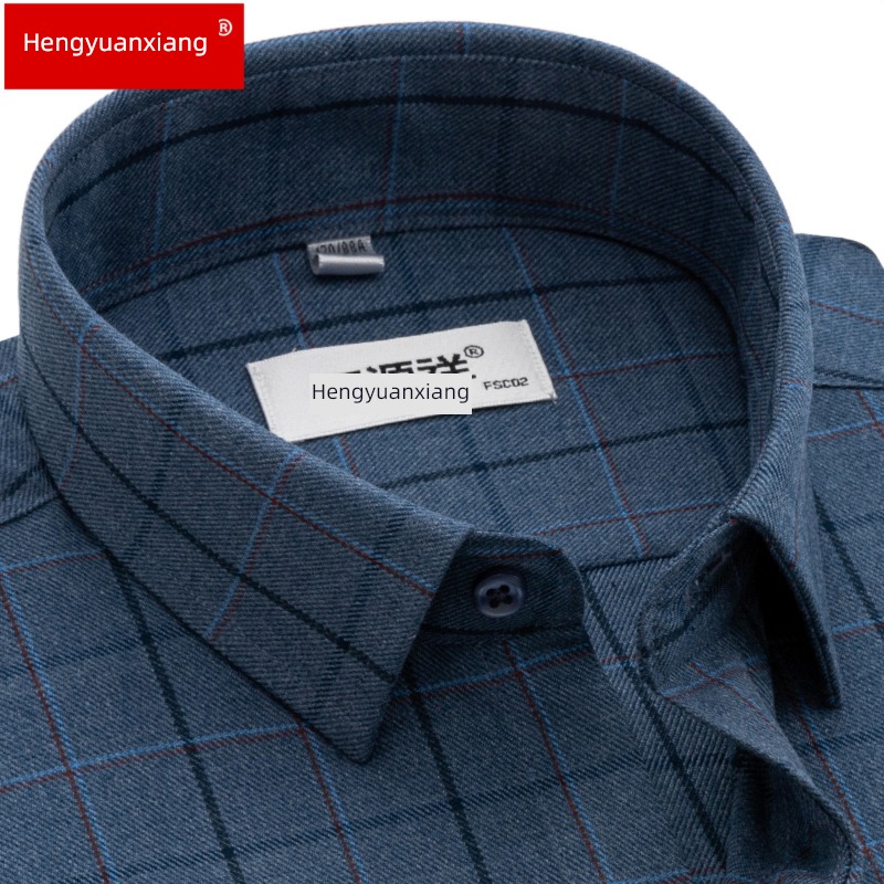 hyz  leisure time Checkerboard Thick style Long sleeve shirt