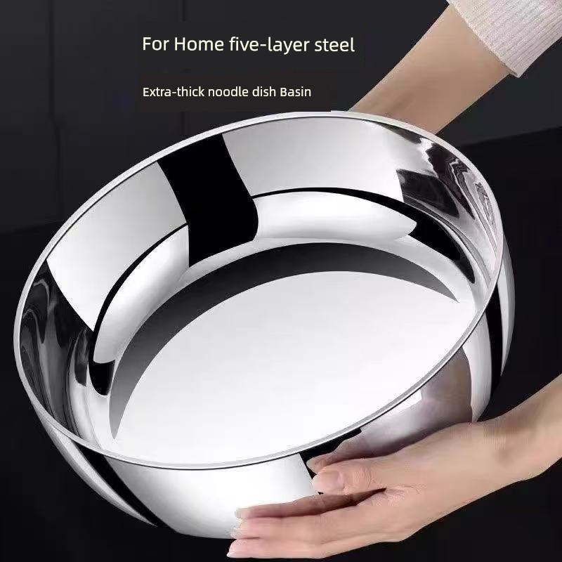 New Arrival 32cm Extra Thick Large Basin Large Capacity Dough Basin Thickened Seasoning Basin Washing Basin Flats Basin