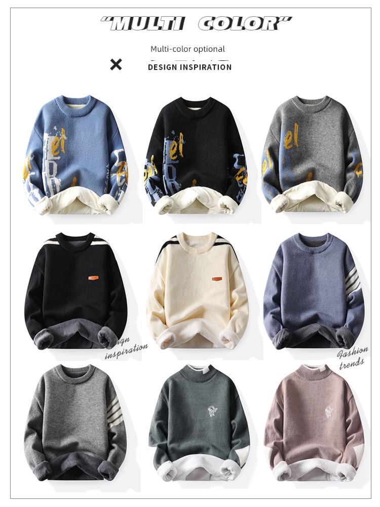 Autumn and winter Plush thickening Undershirt Inner lap keep warm sweater