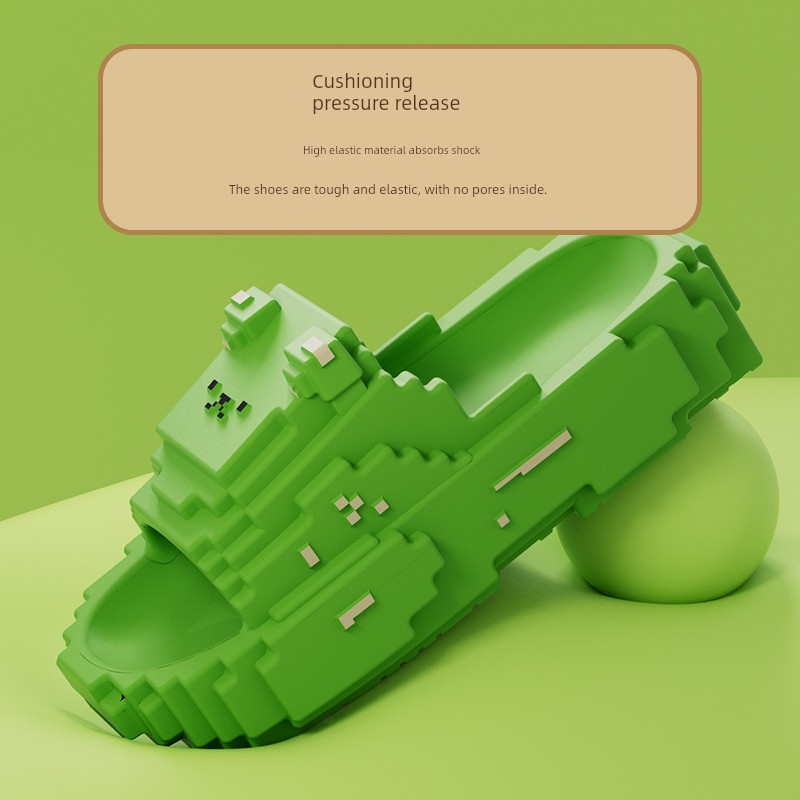 Kids Building Block Slippers Summer New Arrival Boys Girl Cartoon Bath Non-Slip Matching Can Outwear Children's Sandals — 2