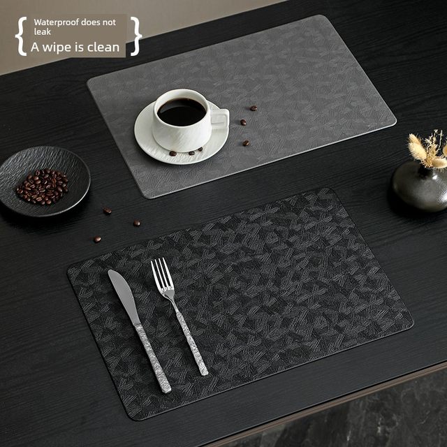 Waterproof and oil-proof Nordic Western place mat rounded corner leather bowl mat home American heat insulation mat hotel light luxury western food plate mat
