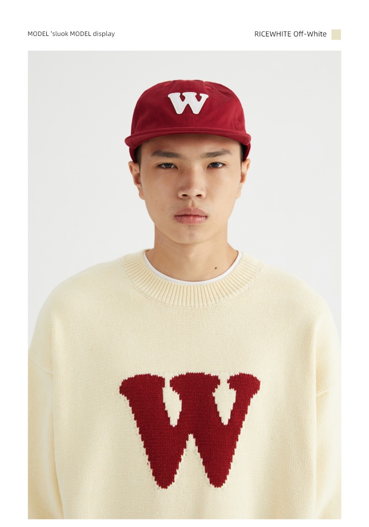 WASSUP letter leisure time trend Round neck men and women sweater