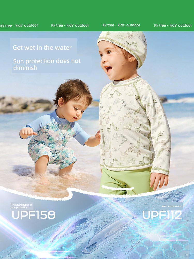 Kk Tree Children's Swimwear Boys Girls Sun Protection Baby Swimwear Toddler Two-Piece One-Piece Swimsuit Infant New Summer Model — 3