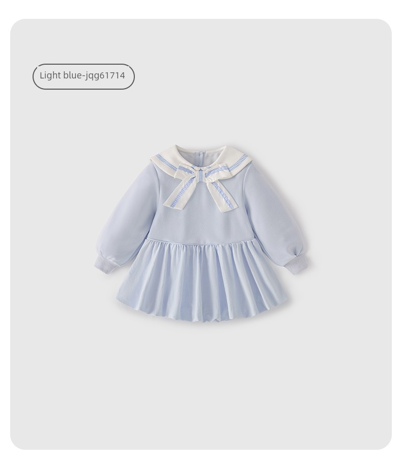 Jellybaby Girls' Dress Pure Cotton Summer Princess Dress New Style Kidsren's Preppy Style Baby Girl Summer Dress — 36
