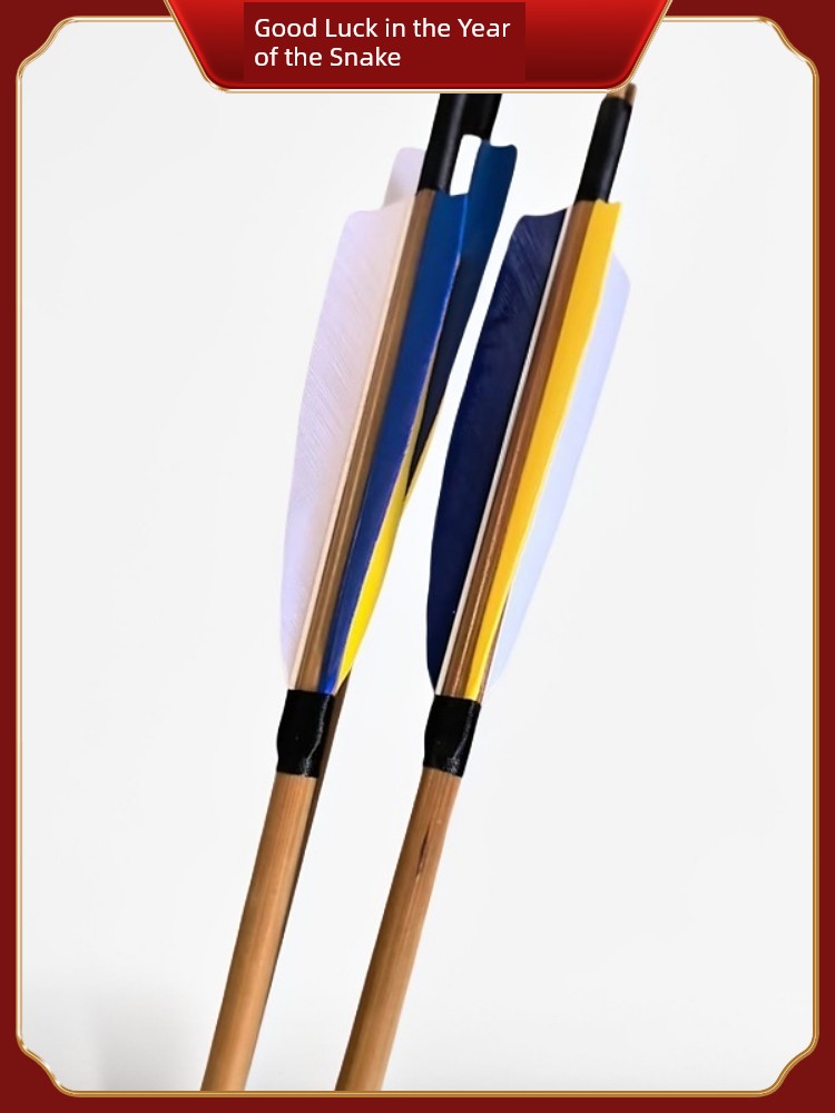 Arrows for Archery, Traditional Practice Arrows, Target Arrows, Archery Supplies, Bamboo Shafts with Real Feathers, Handcrafted