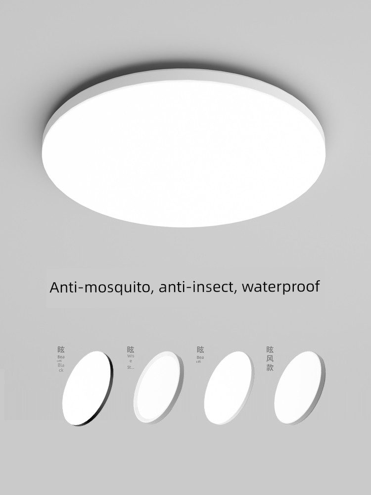 Led Ceiling Light Ultra-Thin Round Waterproof Bathroom Kitchen Balcony Bedroom Light Corridor Light Three-Proof