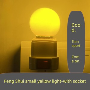 Led Small Night Lamp Pilot Lamp Yellow Light Feng Shui Fortune Light with Switch Bedside Night Light Bathroom Energy Sav