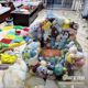Transparent sofa cover Internet celebrity doll storage artifact lazy lounge chair tie rope design open style DIY filling doll