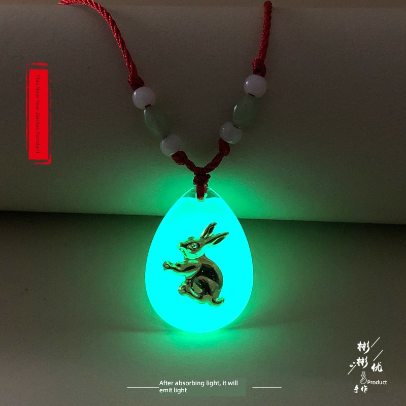 Luminous Zodiac year of the ox children crystal student Red rope