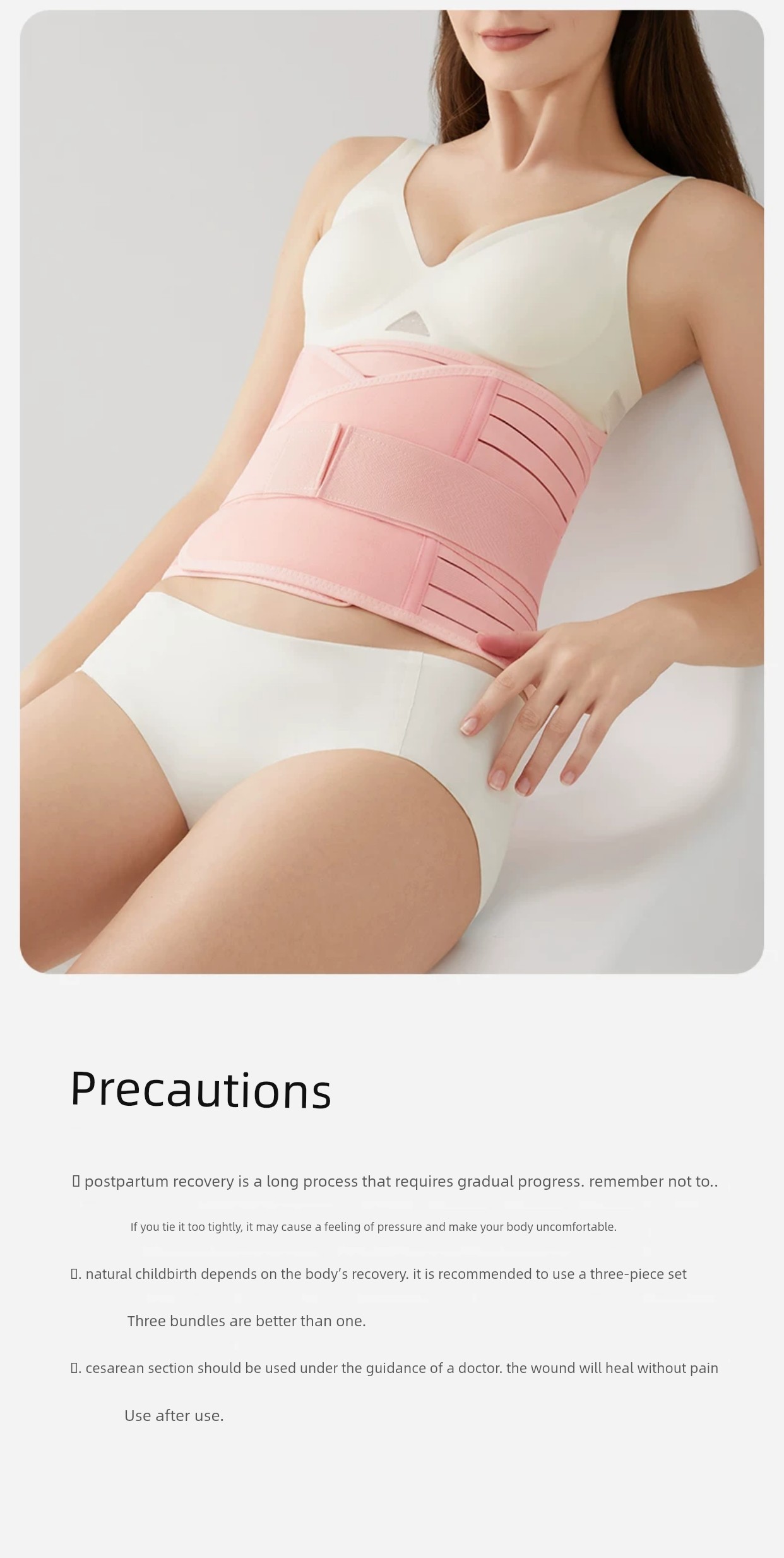 October Crystalline Belly Band Postpartum Caesarean Care Natural Labor Dedicated Maternal Constraint Shaping Waistband 3-Piece Set — 20