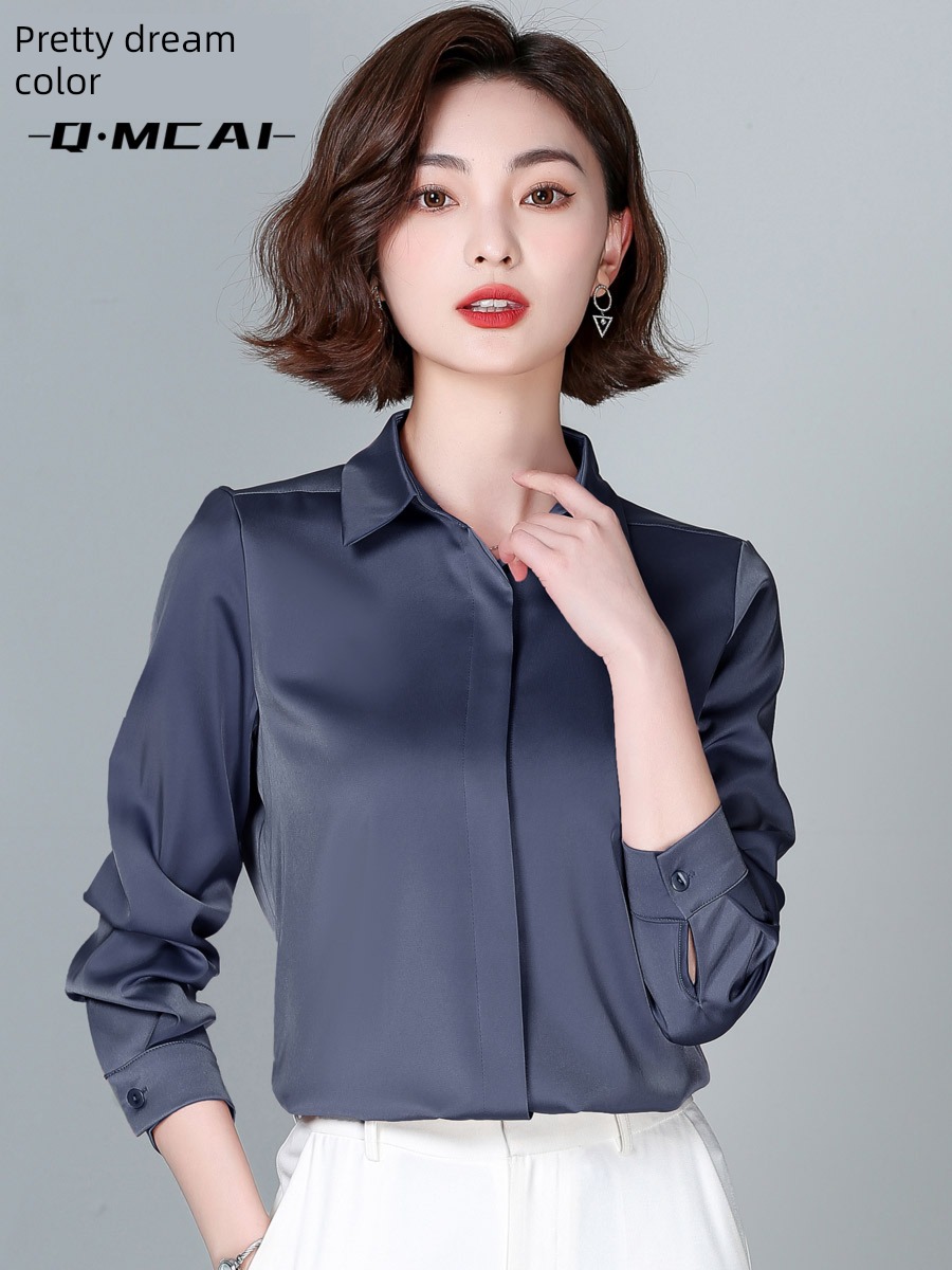 Pounds Hangzhou shirt Long sleeve Light luxury jacket silk