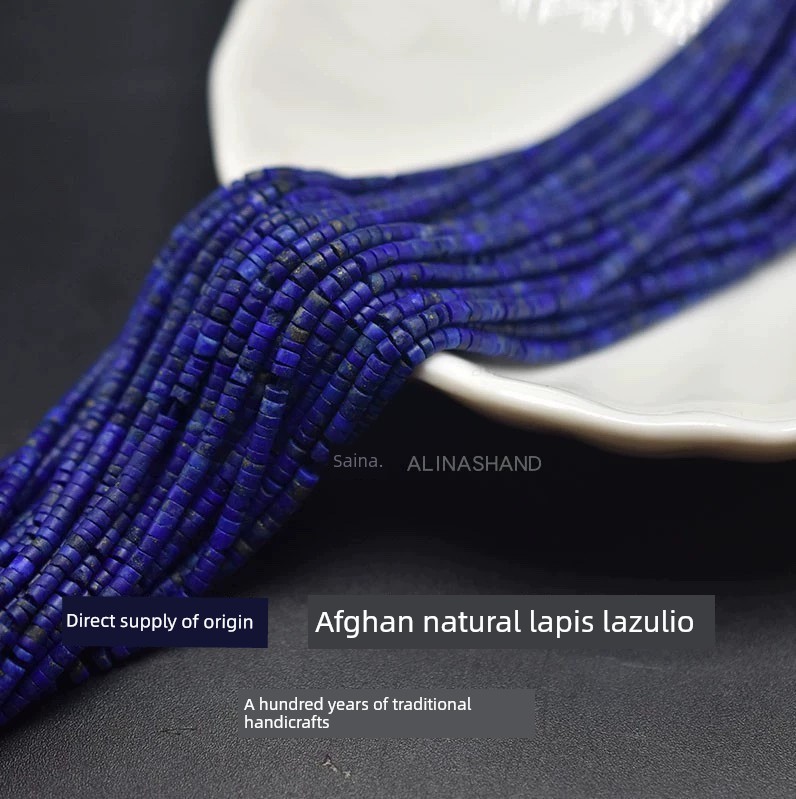  阿富汗青金石 散珠Diy手工飾品配件桶珠極細手鍊手串廠家直銷水晶