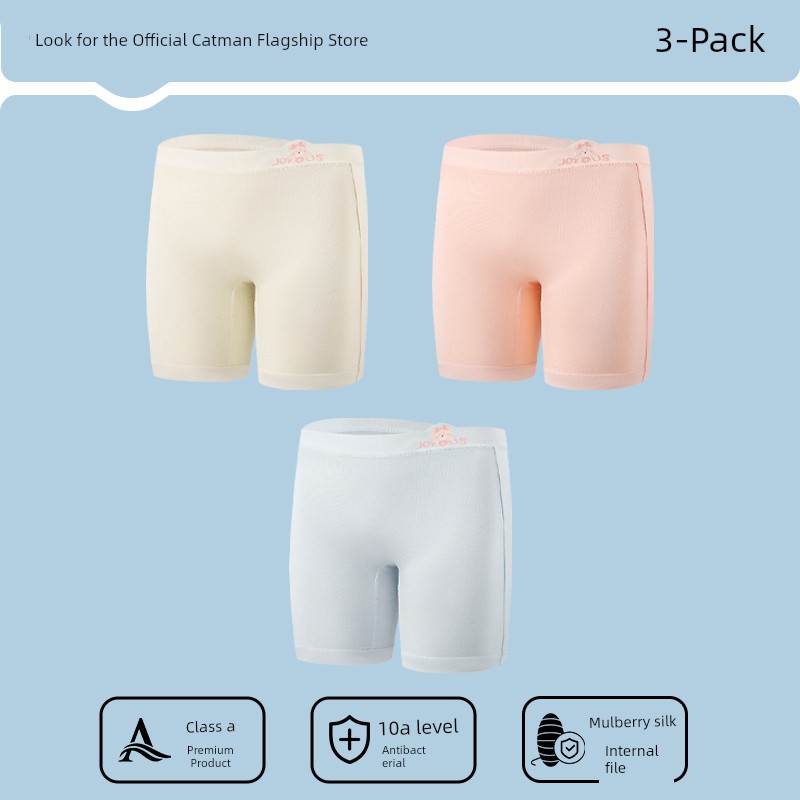 Catman Children's Safety Pants for Girls, Three-In-One Underwear, Class a 10A Antibacterial, 2026 Summer Thin Anti-Exposure Leggings — 5