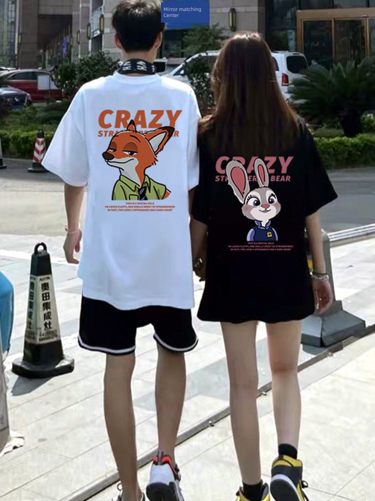disoo Short sleeve Minority Advanced sense T-shirt Couples dress