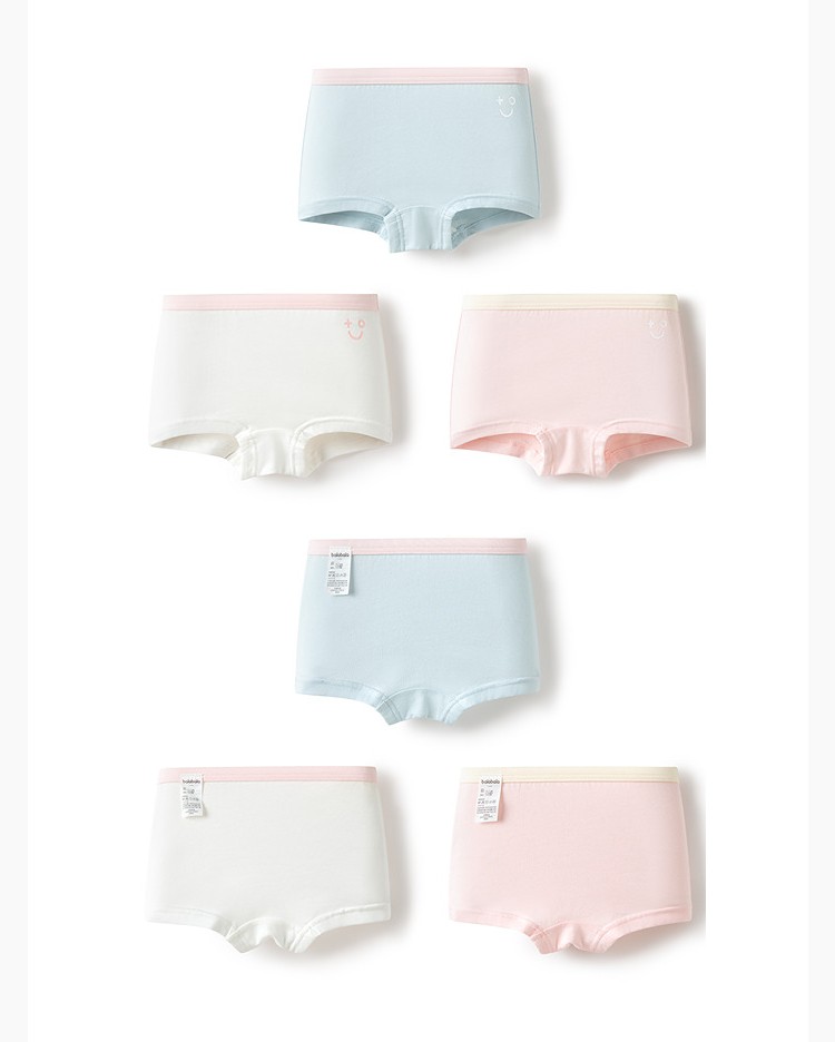 Balabala Children's Underwear, All-Cotton, Class A, Girls' Boxer Shorts, Toddler and Big Kids' Four-Corner Briefs, Baby-Friendly, Non-Binding — 24