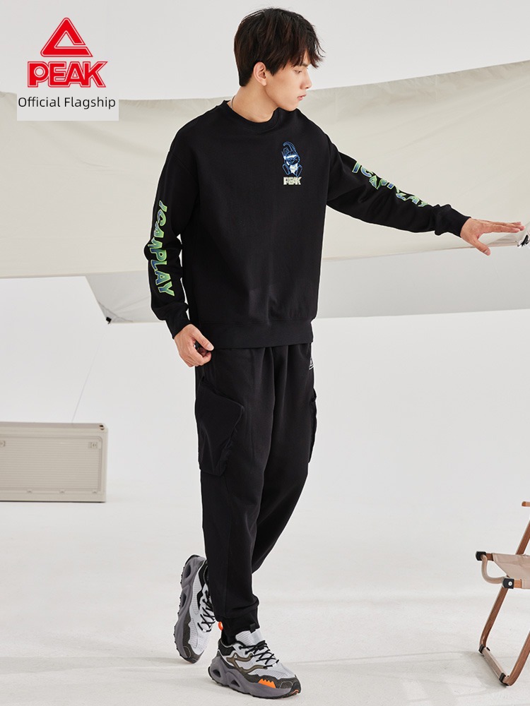 Peak official printing Round neck autumn male motion Sweater