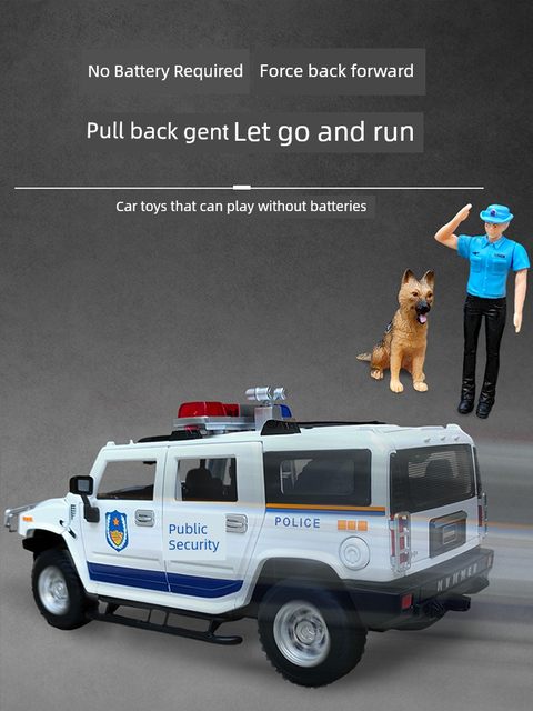Alloy Hummer police car simulation large special police car model children toy car off-road vehicle public security car boy