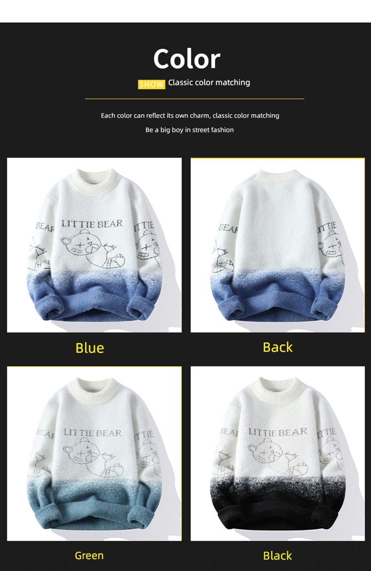 winter Plush solar system Retro trend tie-dyed Sweater