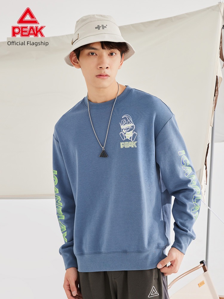 Peak official printing Round neck autumn male motion Sweater