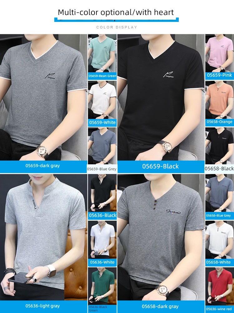 NGGGN man V-neck breathable quick-drying Short sleeve T-shirt