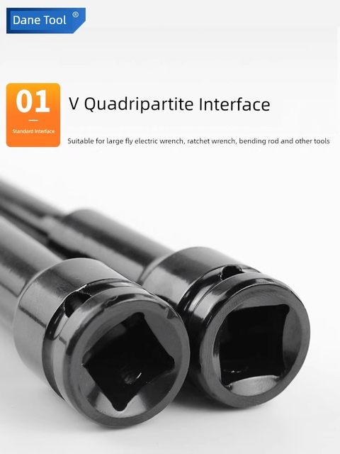 1/2 sleeve head lengthened electric wrench deepens hexagonal wind cannon thin-wall hollow pull-out motorcycle electric vehicle maintenance