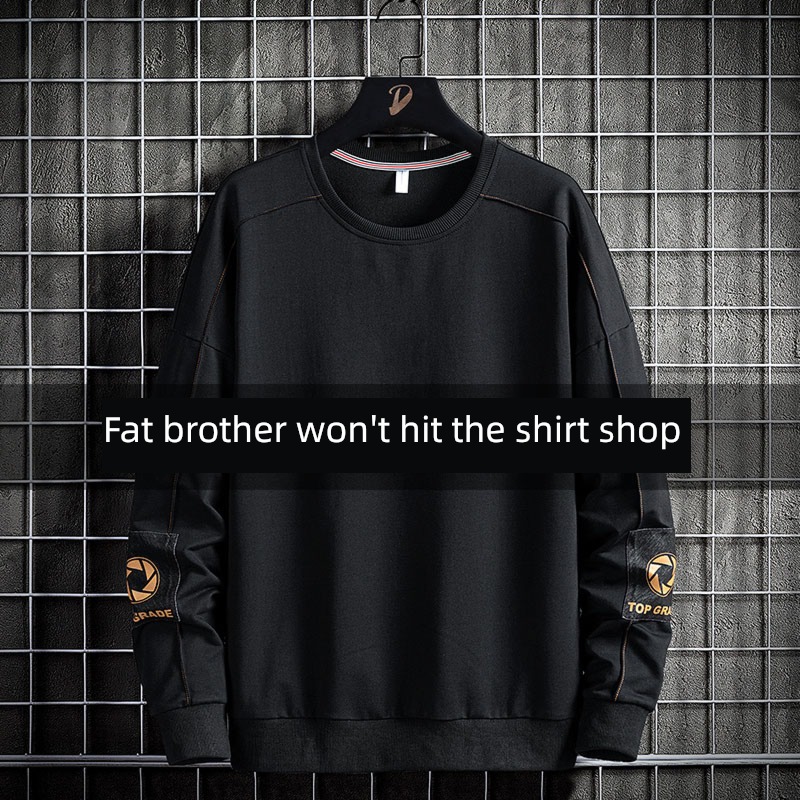 tide spring the fat men's wear Big size Long sleeve easy Sweater
