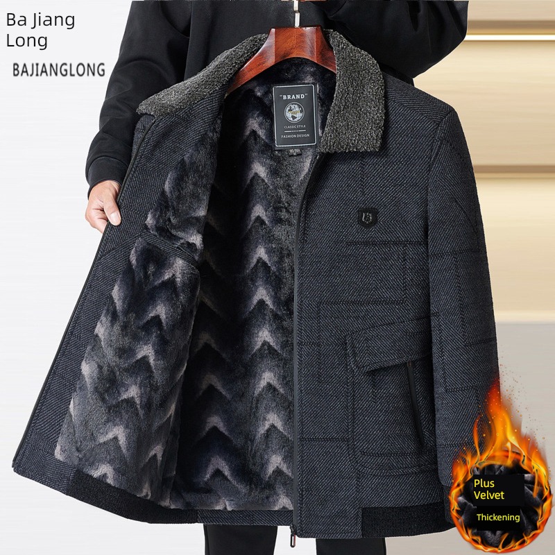 Autumn and winter chenille  man leisure time aged Jacket