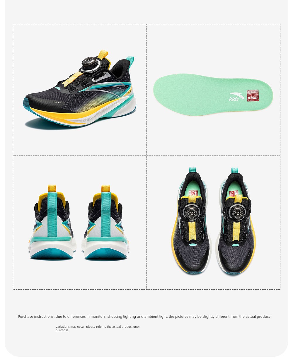 Anta Children's Wave 4 Running Shoes 2026 Summer New Breathable Professional Physical Test Running Shoes for Boys and Girls Youth Shoes — 31